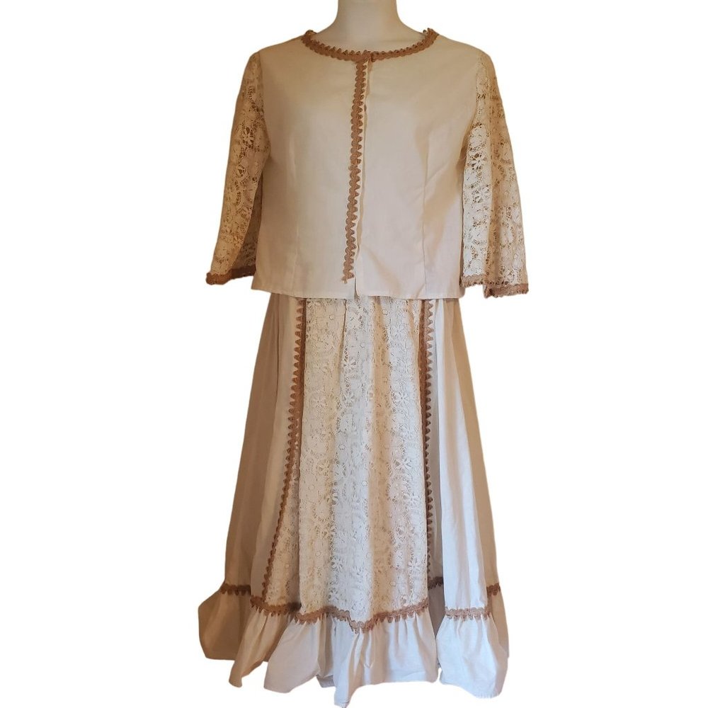 Vintage 3 Pc Lacy Outfit Skirt and Jacket Crinoline‎ Square Dancing Cosplay